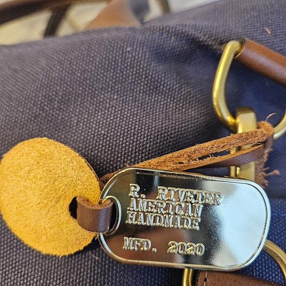 R.Riveter "otto" the carry all canvas tote with leather trim in navy 🇺🇸 - Picture 7 of 10